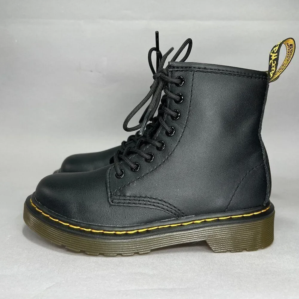 Dr. Martens Boots‎ Boy's Size 12 1460 Softy T Black Leather Lace Up Combat Boots